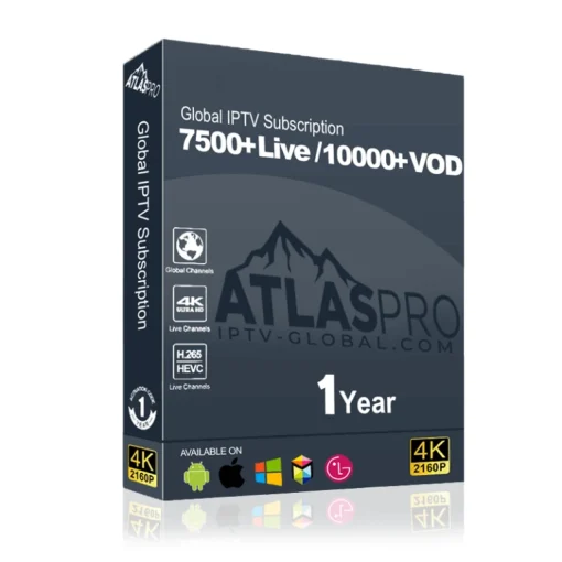 Image de l’abonnement Atlas Pro compatible avec Atlas Pro ONTV et les applications IPTV via API Xtream